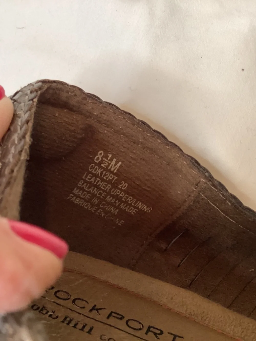 EUC RockPort‎ Bronze Cob Hill Collection sz.8.5 flats leather